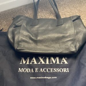 Maxima Gray leather bag with dust bag